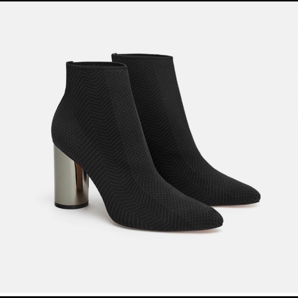 Zara Metallic Heel Boots